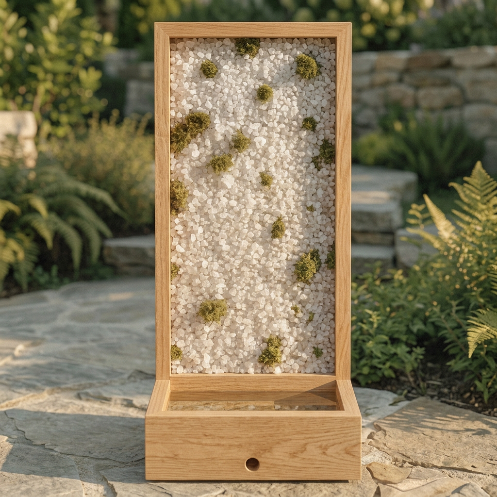 Salt Wall Starter Edition, straight-on front view in a garden